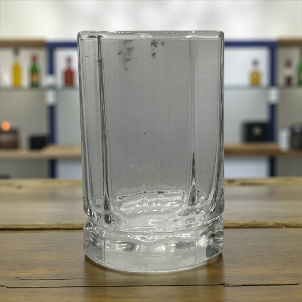 Vintage 10 Panel Shot Glass Clear Weighted Rare 3" 2oz Sipping Glass Man Cave